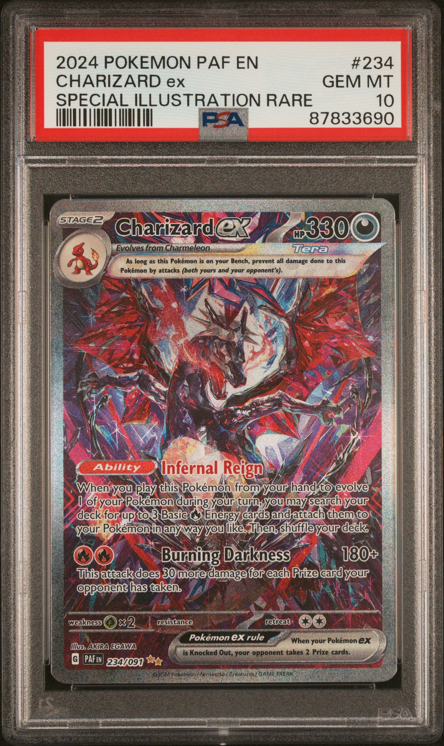 2024 Pokemon Paf En-Paldean Fates Charizard Ex #234 PSA Gem Mint 10