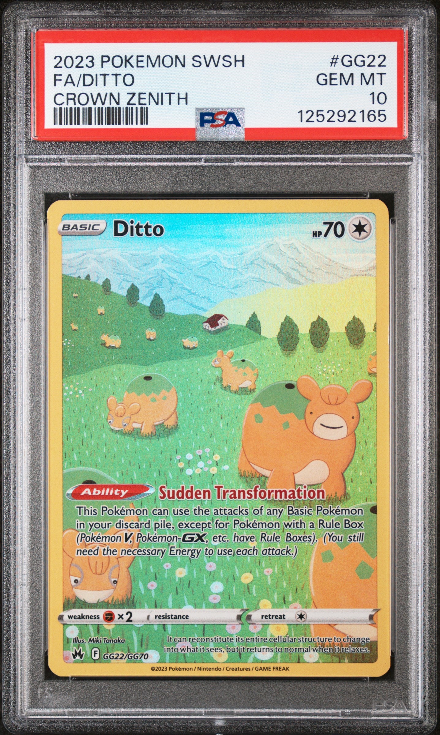 2023 Pokemon Sword and Shield Crown Zenith Full Art / Ditto #GG22 PSA Gem Mint 10