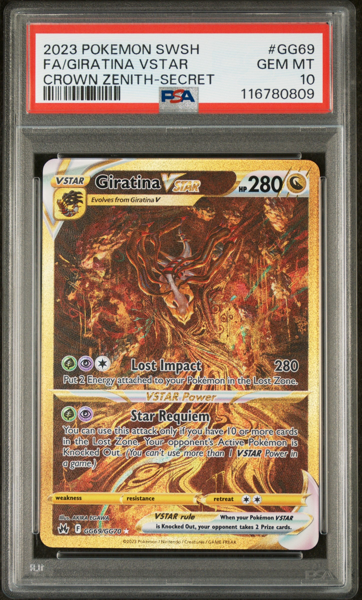 2023 Pokemon Sword and Shield Crown Zenith Full Art / Giratina Vstar #GG69 PSA Gem Mint 10