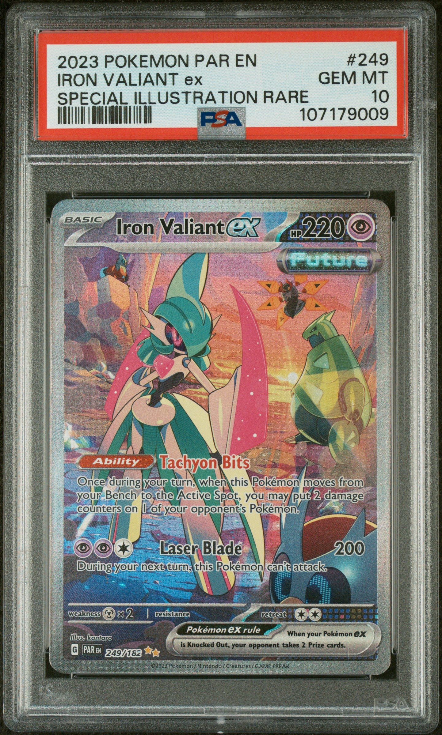 2023 Pokemon Par En-Paradox Rift Iron Valiant Ex #249 PSA Gem Mint 10
