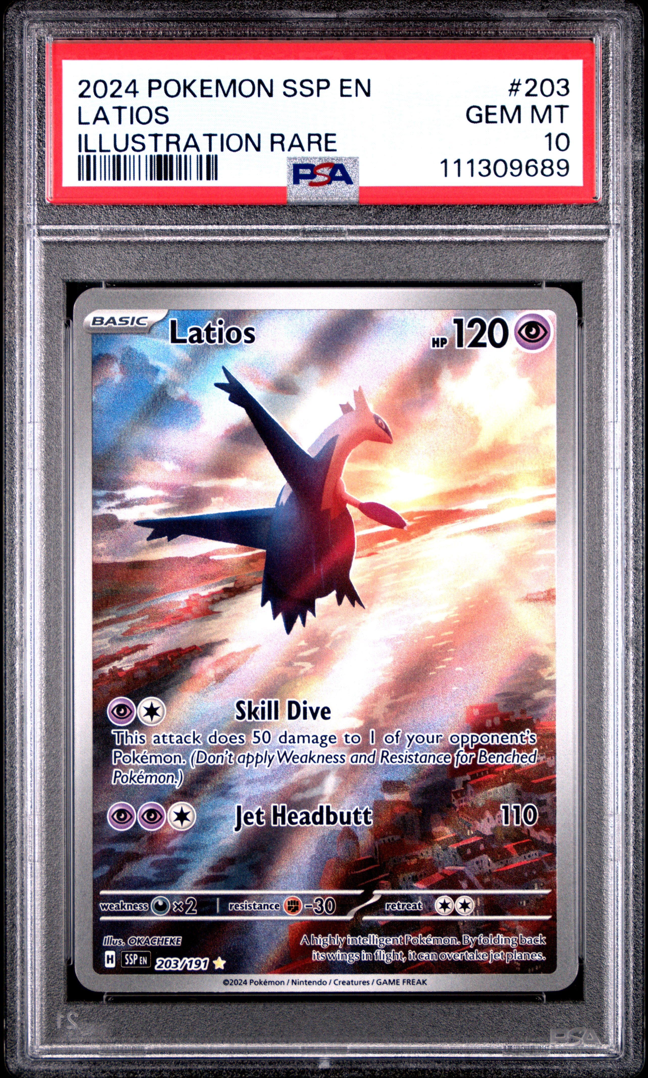 2024 Pokemon Ssp En-Surging Sparks Latios #203 PSA Gem Mint 10