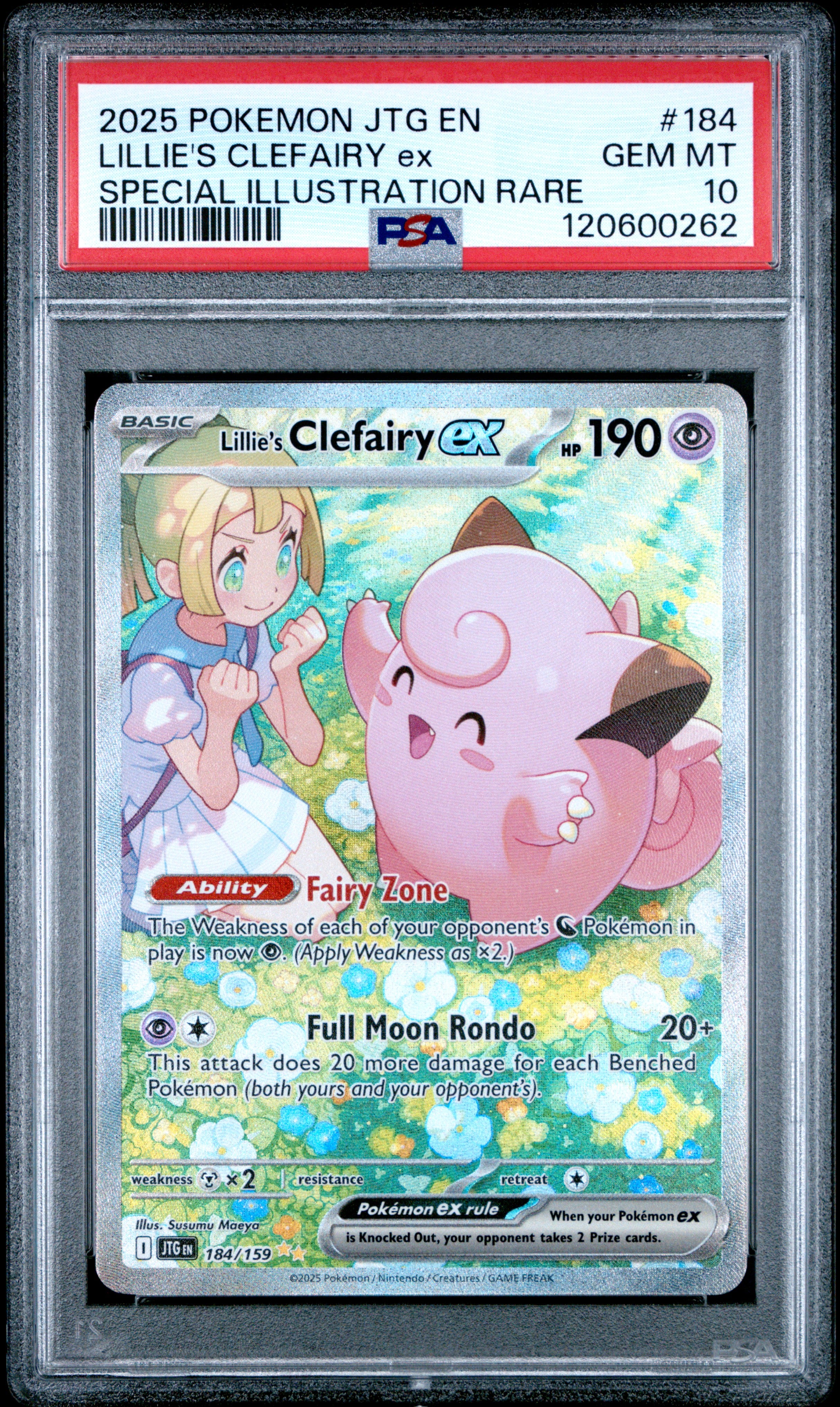 2025 Pokemon Jtg En-Journey Together Lillie's Clefairy Ex #184 PSA Gem Mint 10