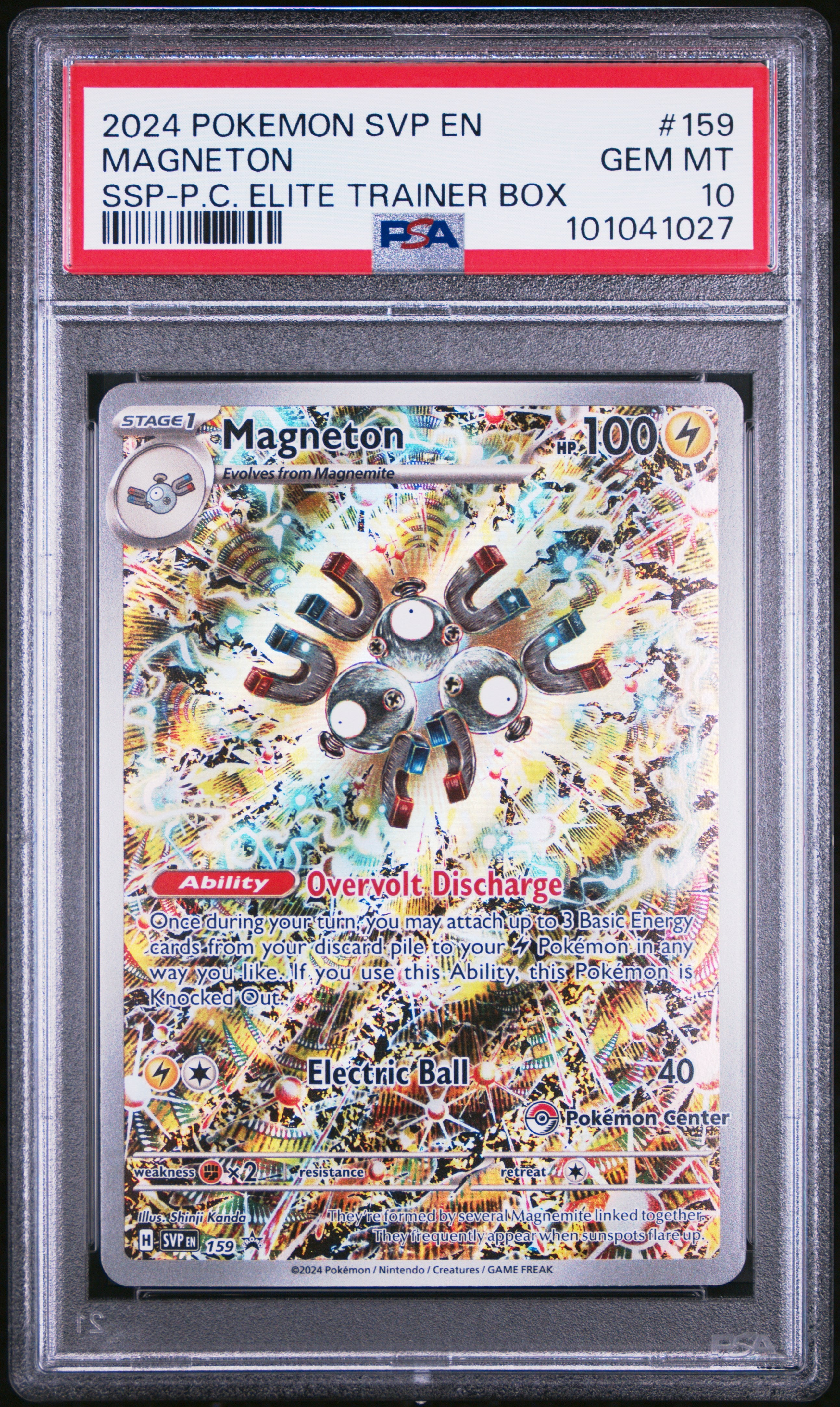 2024 Pokemon Svp En-Sv Black Star Promo Pokemon Center Magneton #159 PSA Gem Mint 10