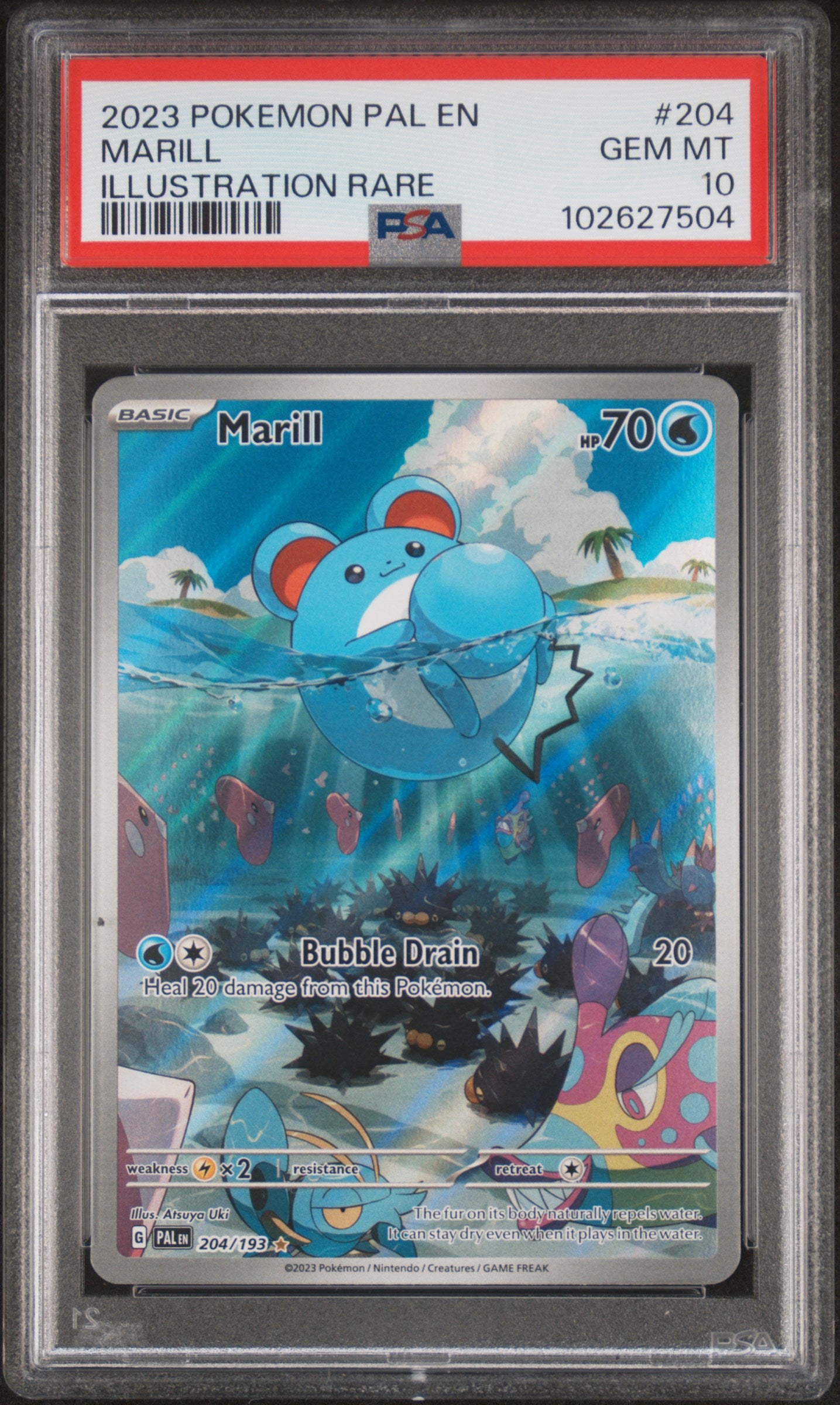 2023 Pokemon Pal En-Paldea Evolved Marill #204 PSA Gem Mint 10