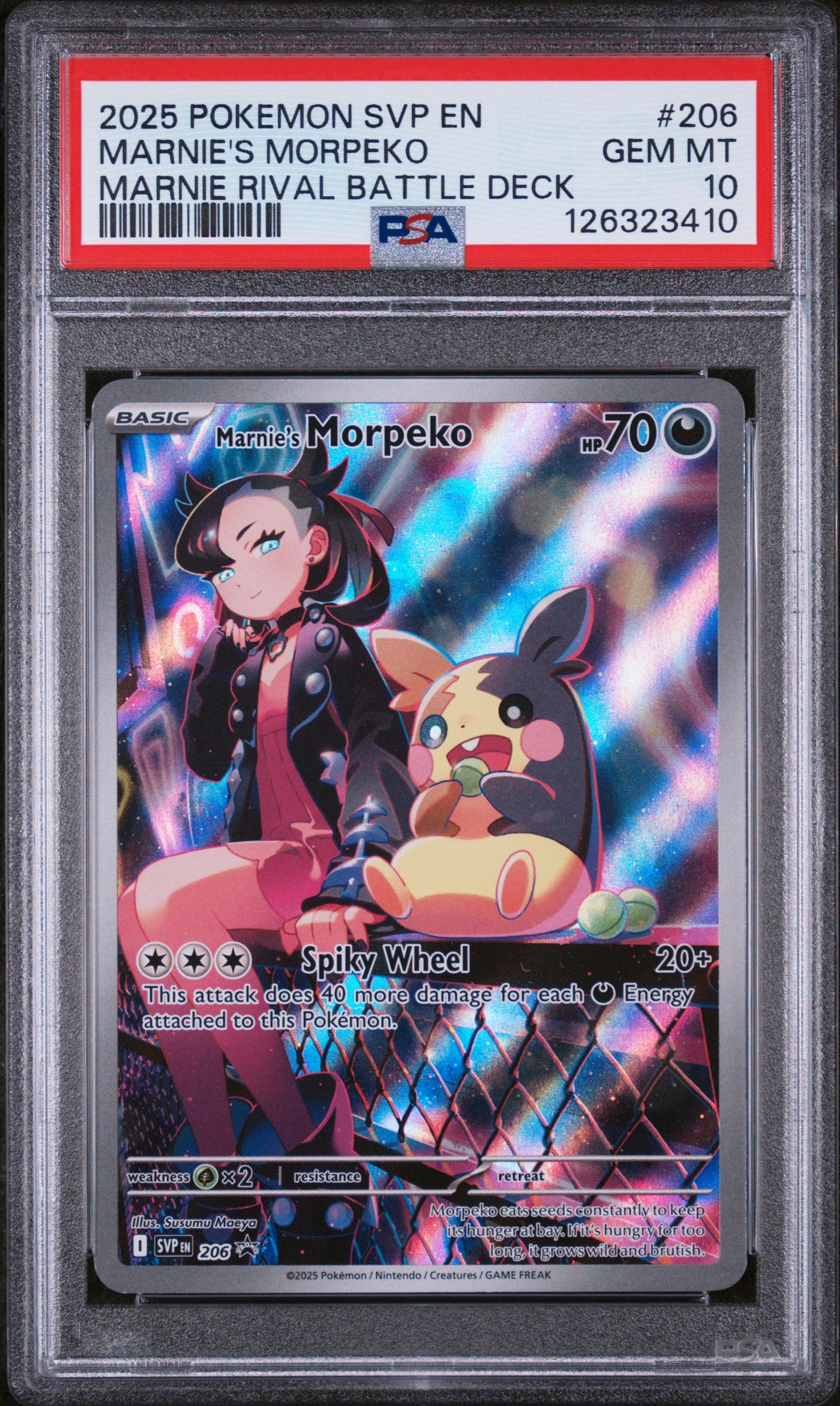 2025 Pokemon Svp En-Sv Black Star Promo Marnie's Morpeko #206 PSA Gem Mint 10