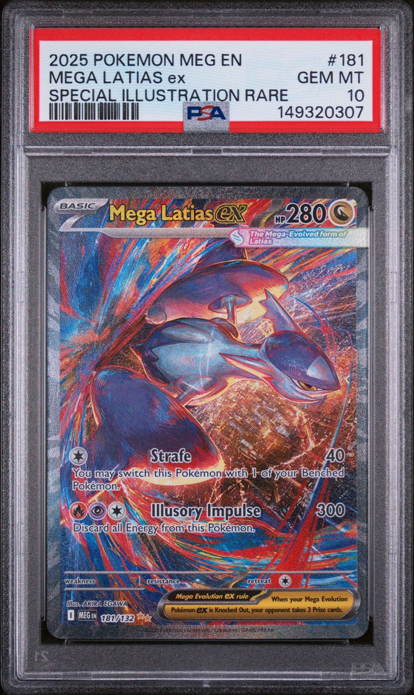 2025 Pokemon Meg En-Mega Evolution Mega Latias Ex #181 PSA Gem Mint 10