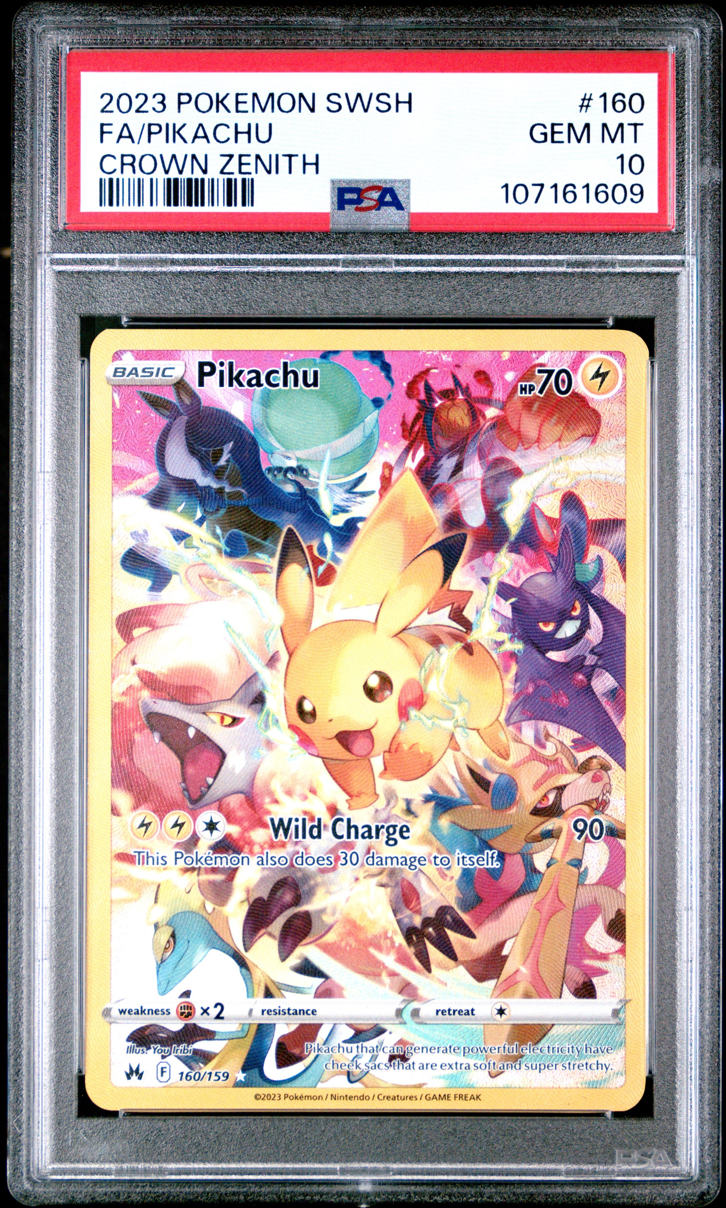 2023 Pokemon Sword and Shield Crown Zenith Full Art / Pikachu #160 PSA Gem Mint 10