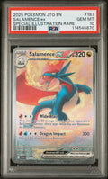 2025 Pokemon Jtg En-Journey Together Salamence Ex #187 PSA Gem Mint 10