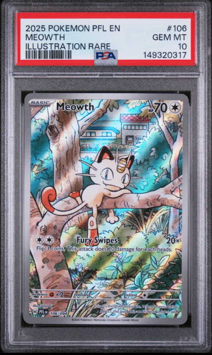 2025 Pokemon Pfl En-Phantasmal Flames Meowth #106 PSA Gem Mint 10