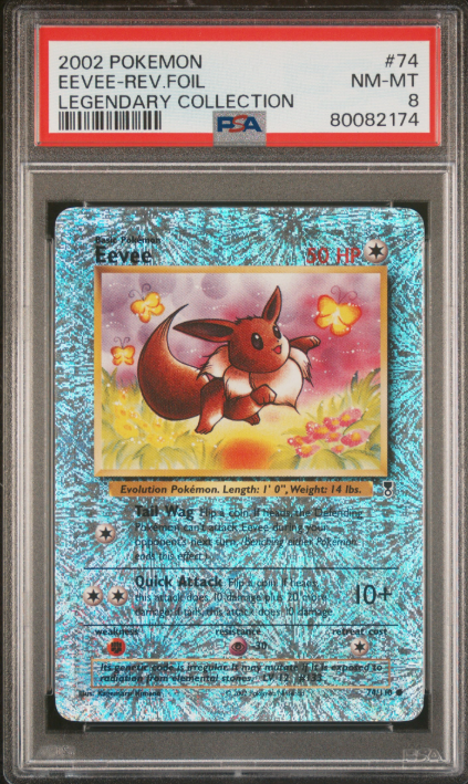 2002 Pokemon Legendary Collection Eevee-Reverse Foil #74 PSA 8 NM-MT