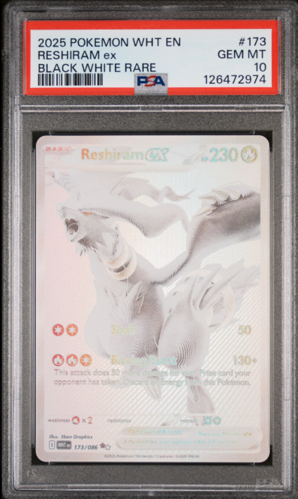 2025 Pokemon Wht En-White Flare Reshiram Ex #173 PSA Gem Mint 10