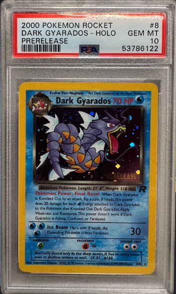 2000 Pokemon Rocket Dark Gyarados-Holo Prerelease #8 PSA 10 Gem Mint