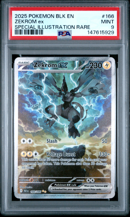 2025 Pokemon Blk En-Black Bolt Zekrom Ex #166 PSA MINT 9