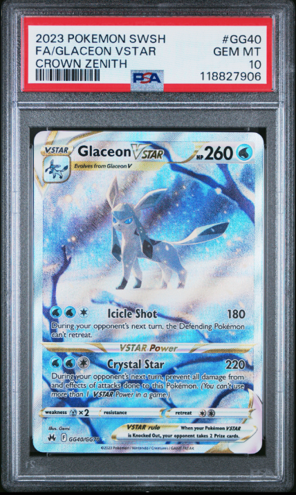 2023 Pokemon Sword and Shield Crown Zenith Full Art / Glaceon Vstar #GG40 PSA Gem Mint 10