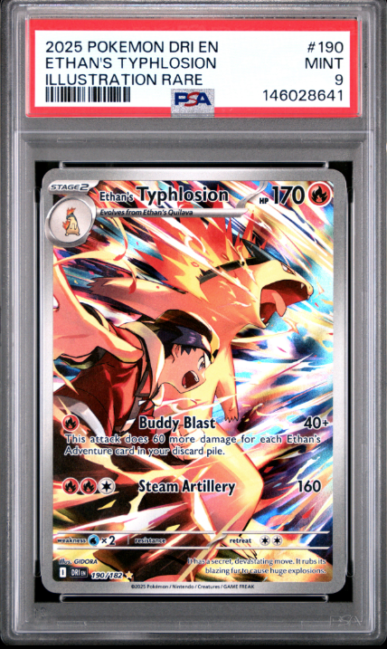 2025 Pokemon Dri En-Destined Rivals Ethan's Typhlosion #190 PSA Mint 9