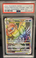 2022 Pokemon Sword & Shield Astral Radiance Full Art / Origin Forme Palkia Vstar #192 PSA NM-MT 8