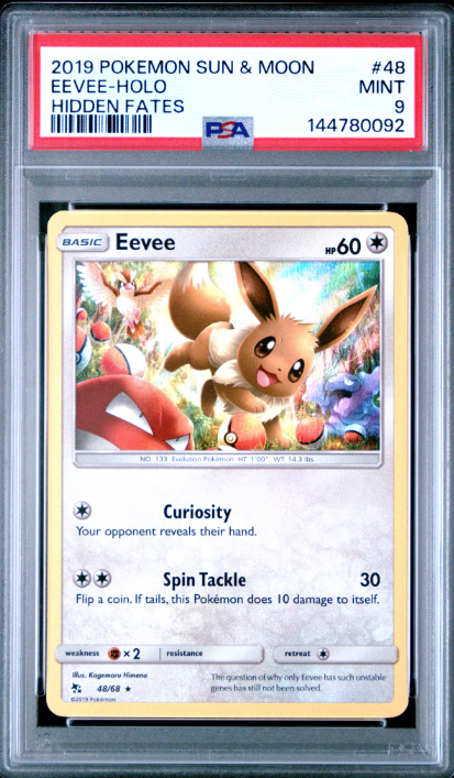 2019 Pokemon Sun & Moon Hidden Fates Eevee-Holo #48 PSA Mint 9