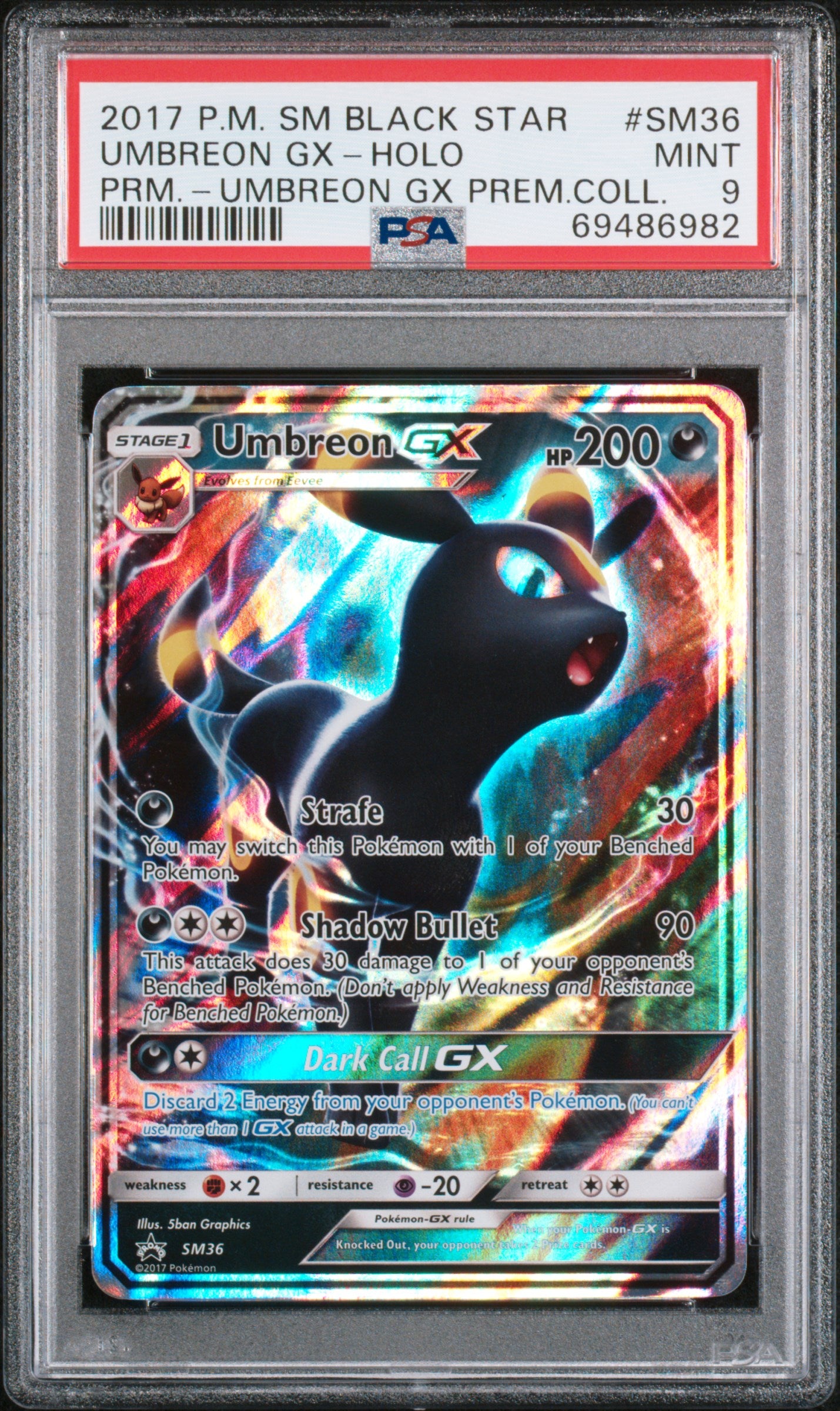 2017 Pokemon Sm Black Star Promo Umbreon Gx-Holo #SM36 PSA Gem Mint 10